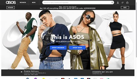 asos clothing website.